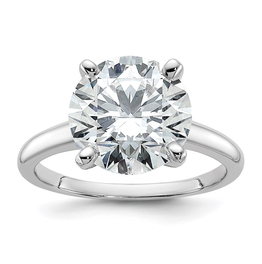 14K Two-Tone Or White Gold Certified Lab Grown Diamond VS+ F+ Round Complete Solitaire Engagement Ring