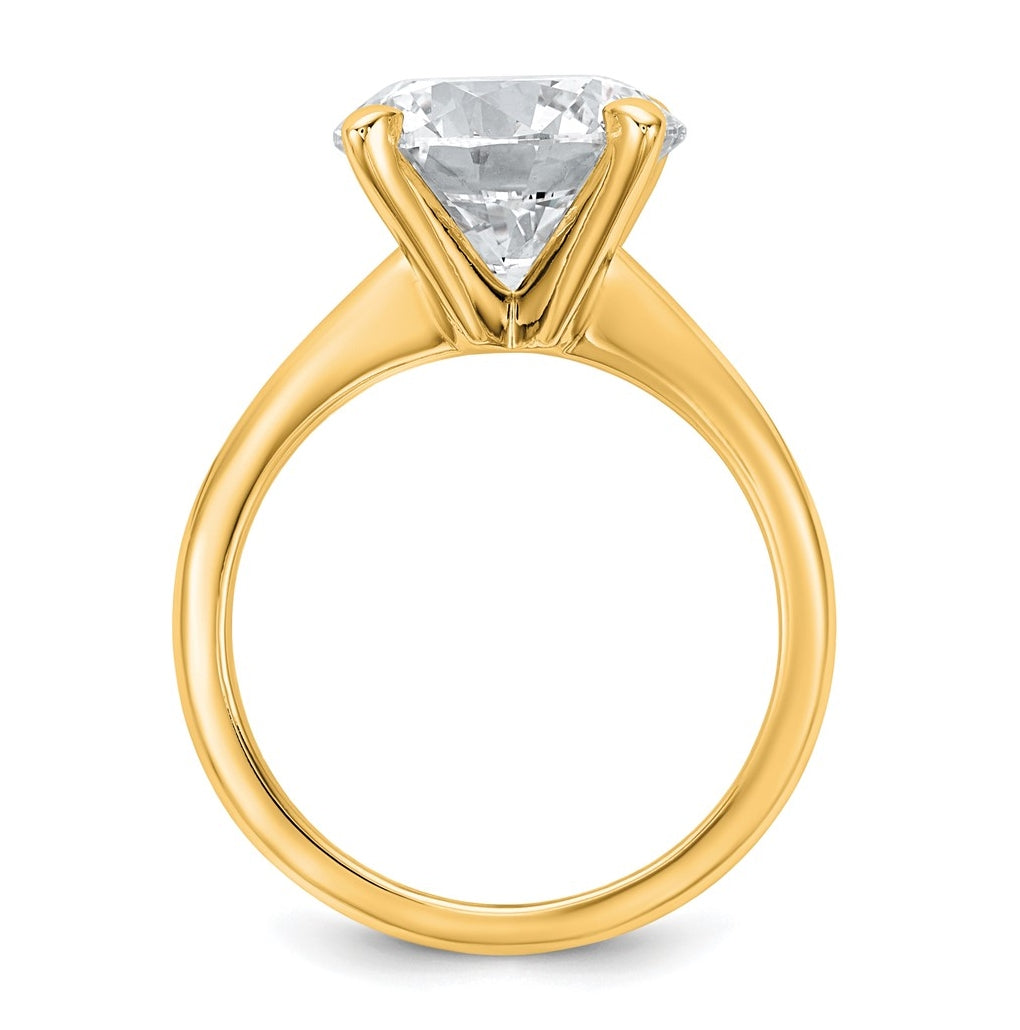 14K Two-Tone Or White Gold Certified Lab Grown Diamond VS+ F+ Round Complete Solitaire Engagement Ring