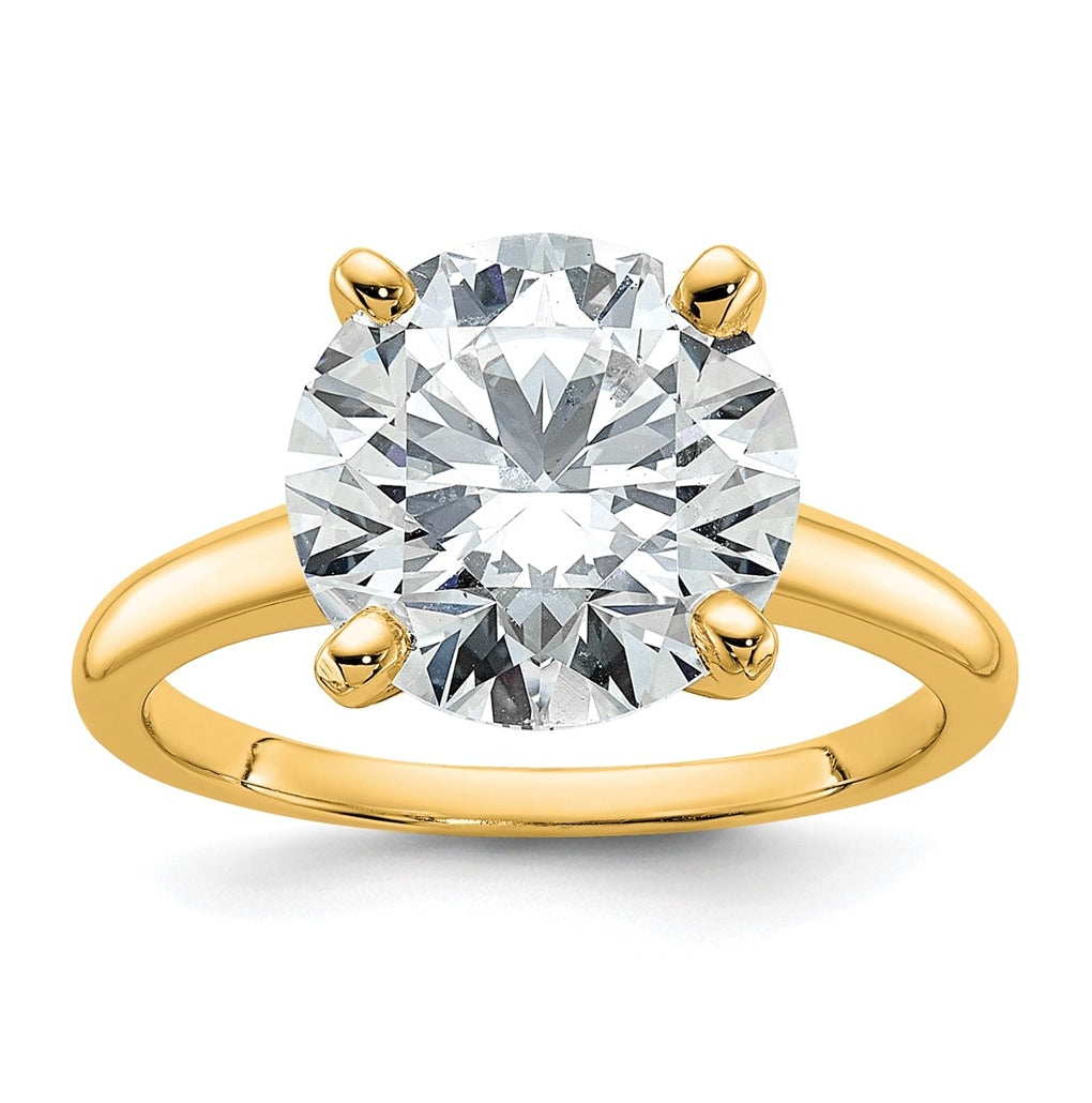 14K Two-Tone Or White Gold Certified Lab Grown Diamond VS+ F+ Round Complete Solitaire Engagement Ring