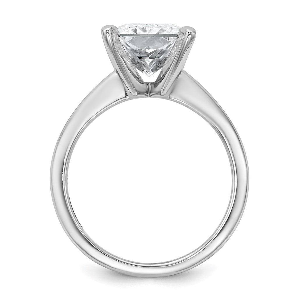 14K Two-Tone Or White Gold Certified Lab Grown Diamond VS+ F+ Radiant Solitaire Complete Engagement Ring