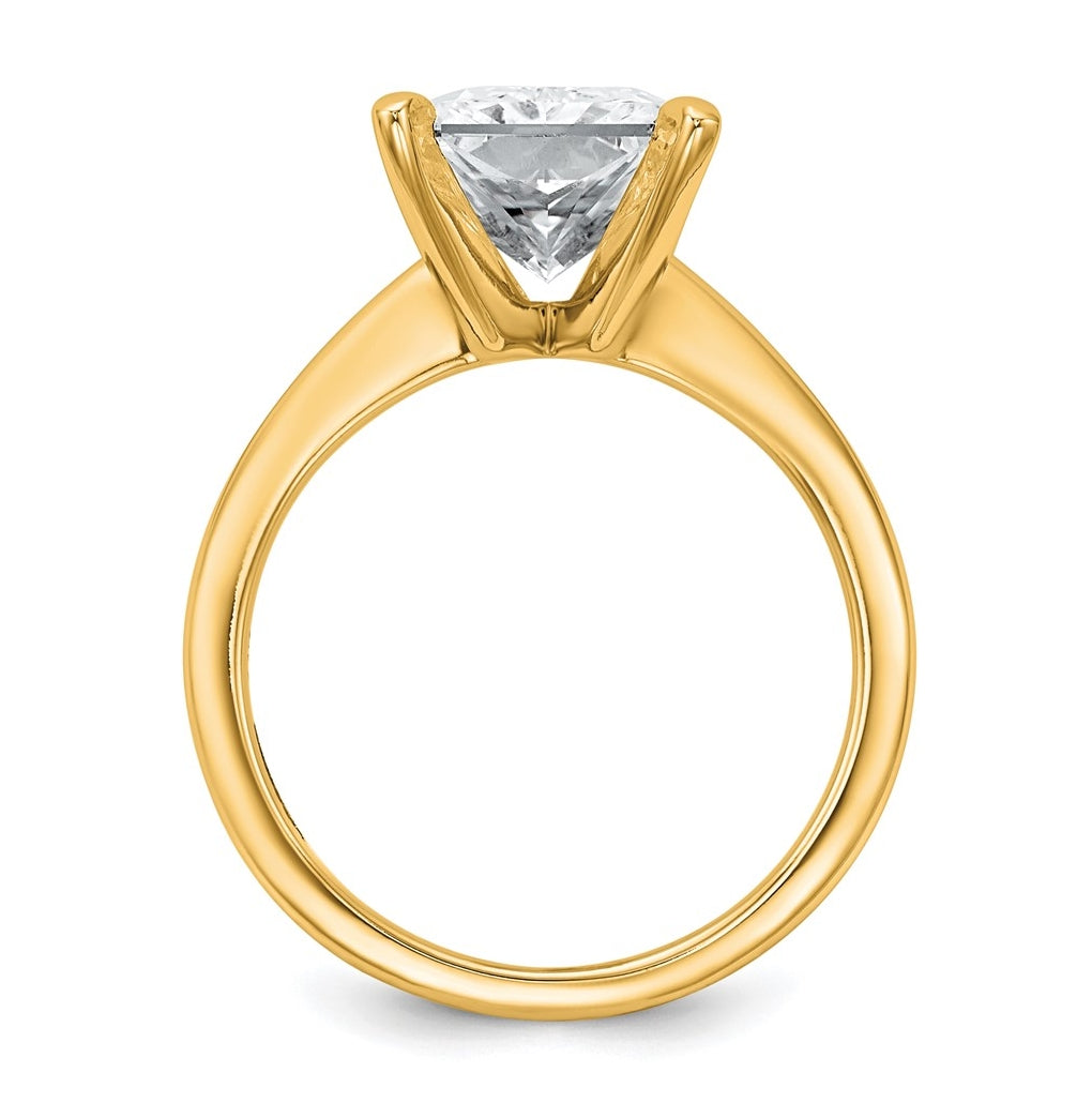14K Two-Tone Or White Gold Certified Lab Grown Diamond VS/SI+ G+ Radiant Solitaire Complete Engagement Ring