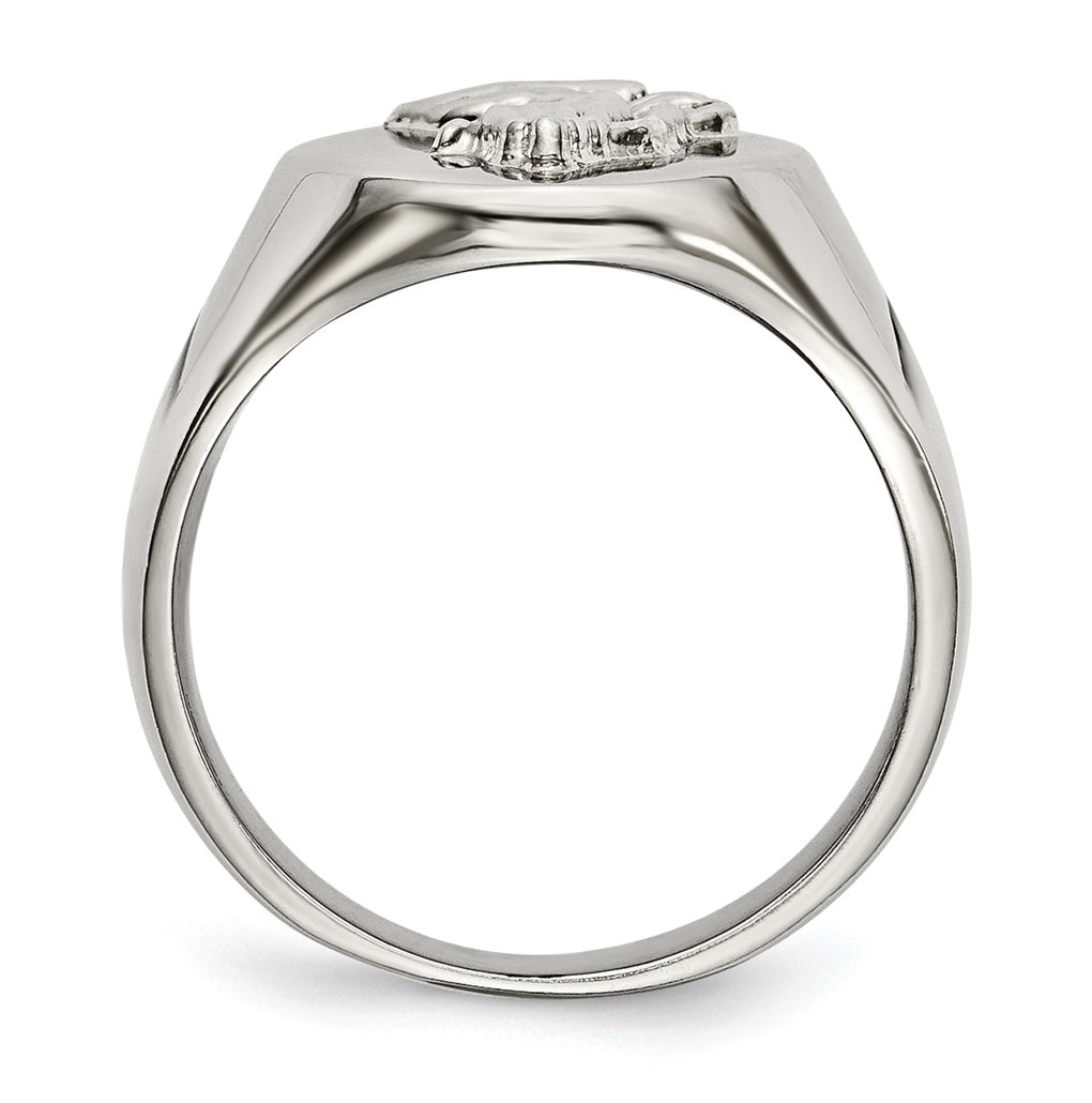 Stainless Steel Polished w/ Sterling Silver Praying Hands Ring – Elegant Jewelry Gift for Birthday, Anniversary, Engagement, Wedding