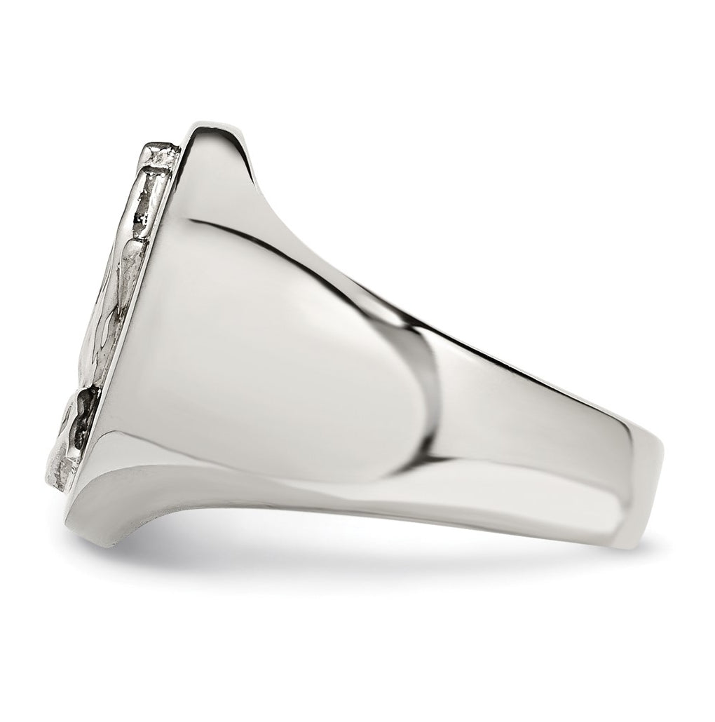 Stainless Steel Polished w/ Sterling Silver Praying Hands Ring – Elegant Jewelry Gift for Birthday, Anniversary, Engagement, Wedding