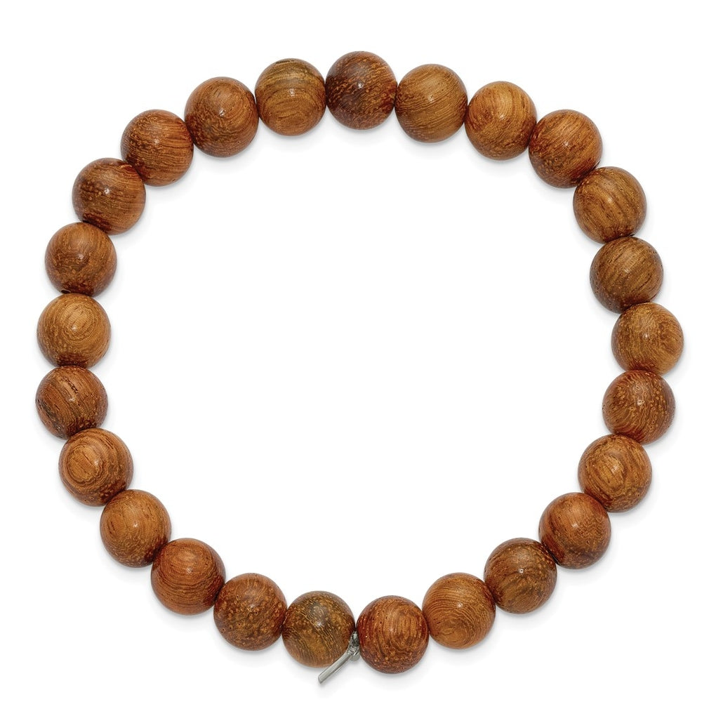 Stretch Burma Padauk  Bead Wood Bracelet – Elegant Jewelry Gift for Birthday, Anniversary, Engagement, Wedding