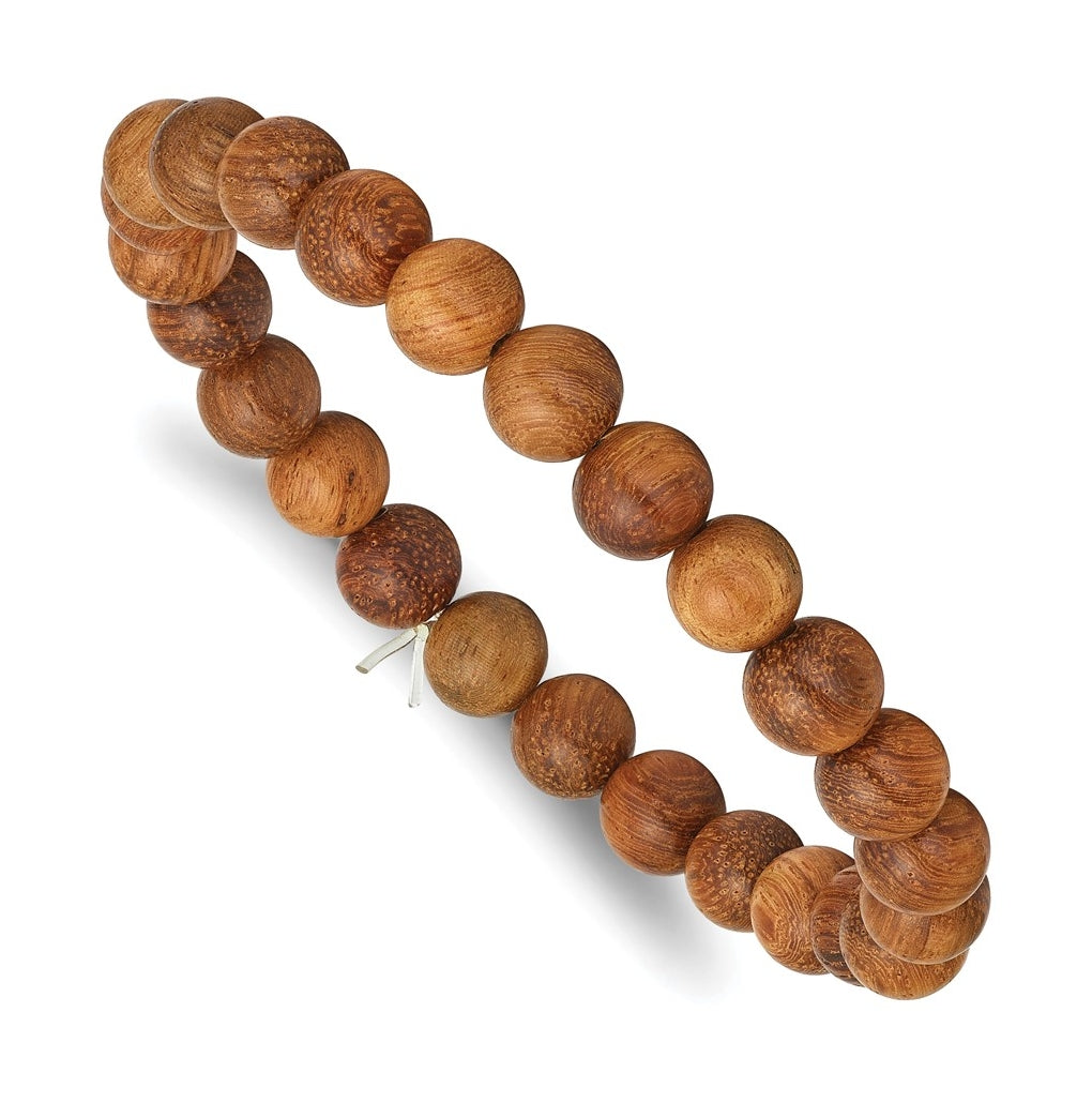 Stretch Burma Padauk  Bead Wood Bracelet – Elegant Jewelry Gift for Birthday, Anniversary, Engagement, Wedding
