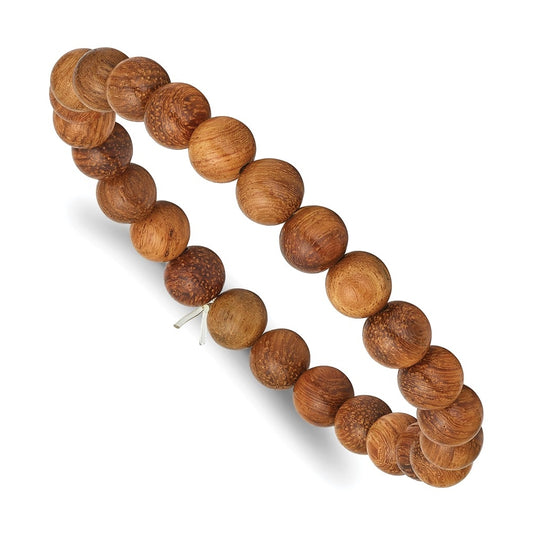 Stretch Burma Padauk  Bead Wood Bracelet – Elegant Jewelry Gift for Birthday, Anniversary, Engagement, Wedding