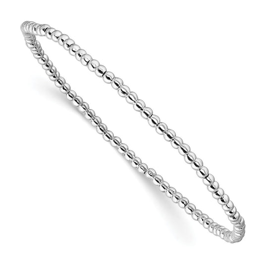 Sterling Silver 6.5in 2.00mm Beaded Stretch Bracelet