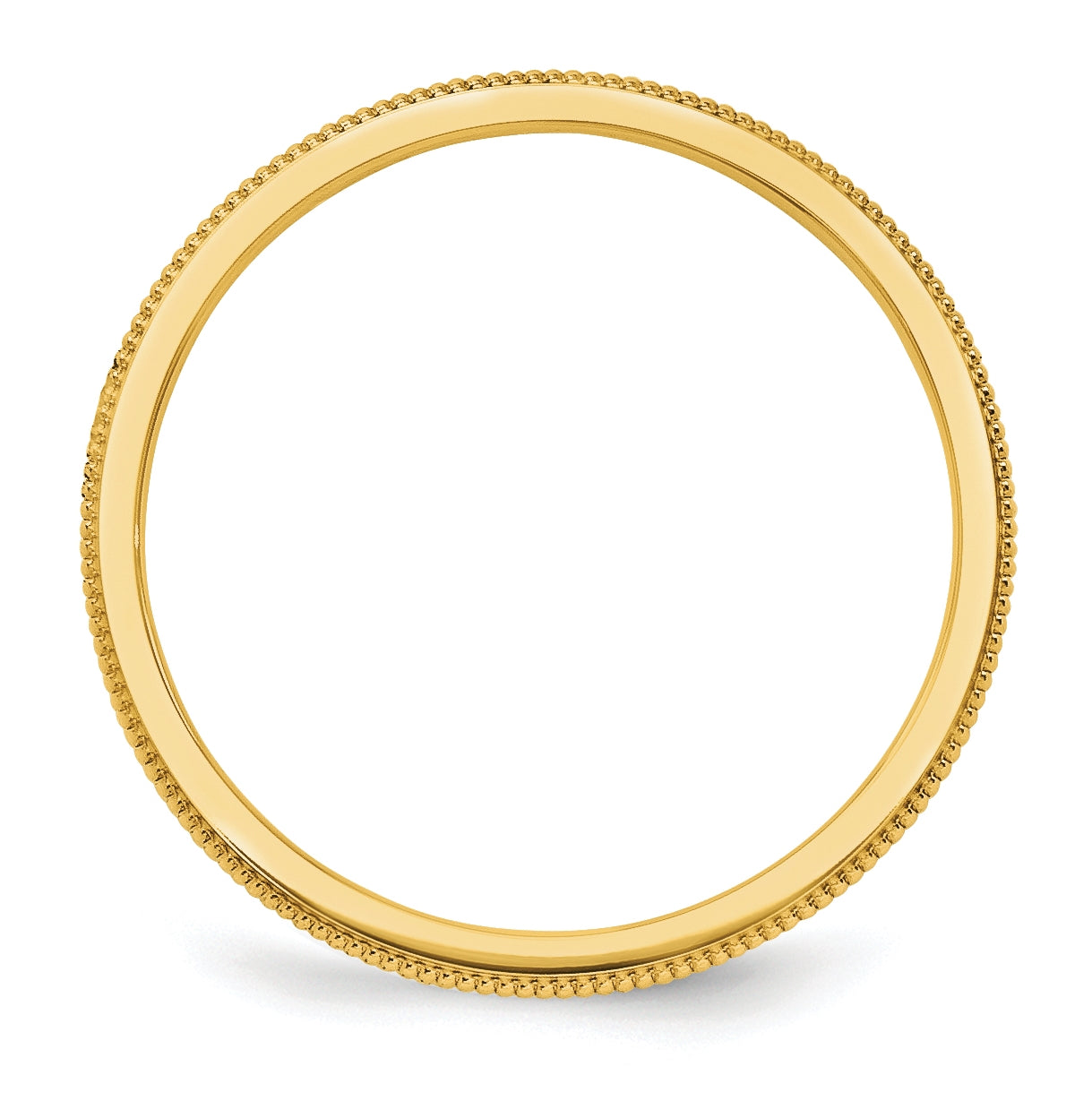 14k Yellow Gold 1.5mm Milgrain Stackable Band Size 4.5