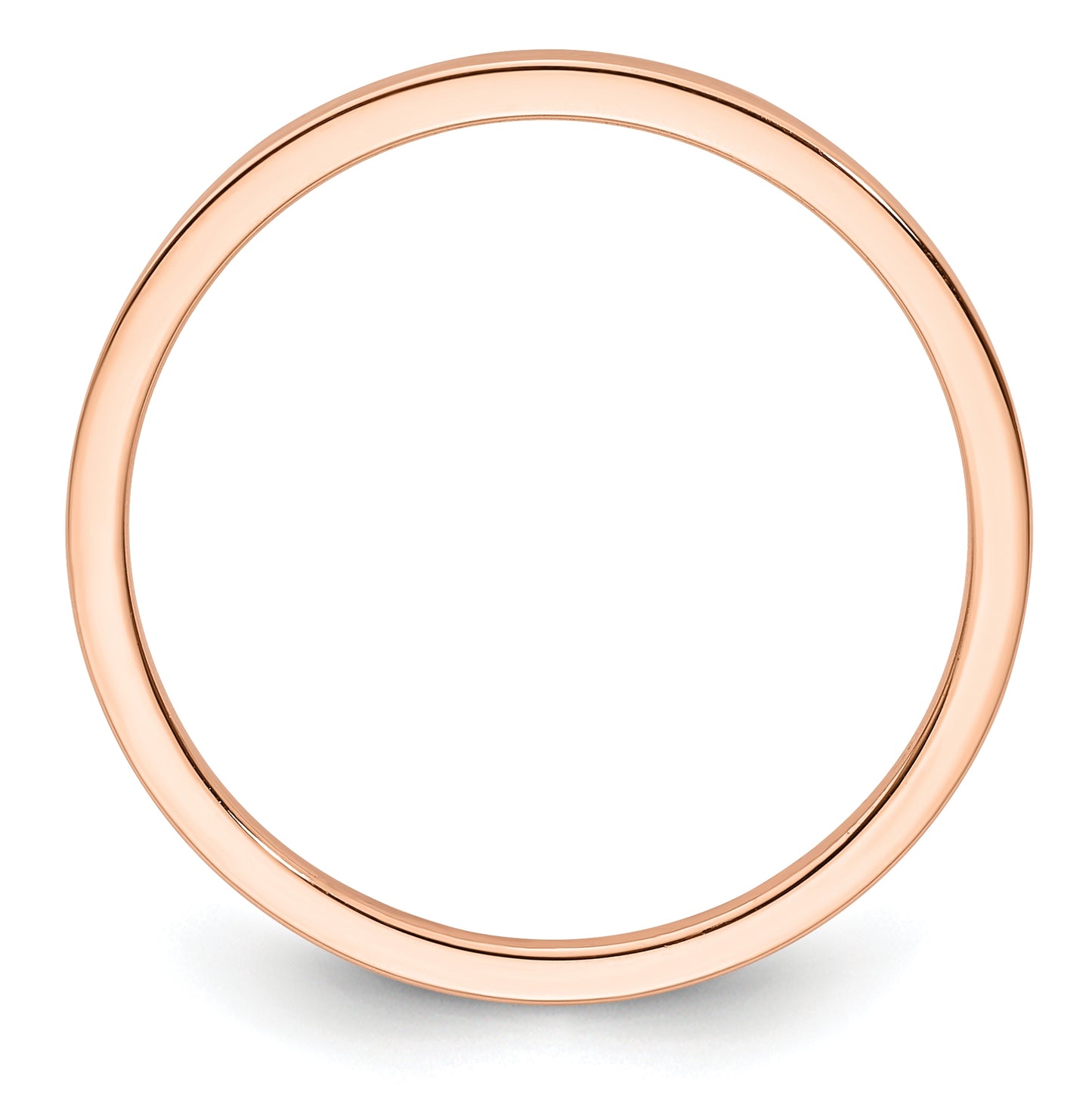 14K Rose Gold 1.2mm Flat Polished Stackable Band Size 5.5