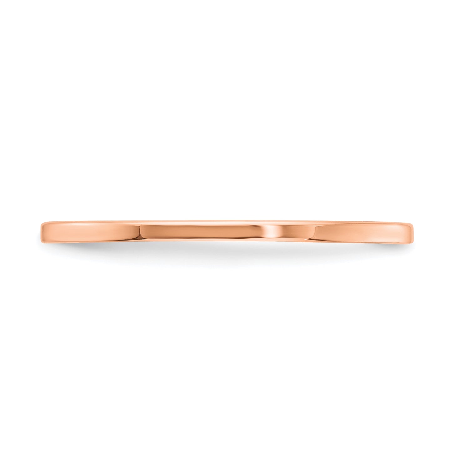 14K Rose Gold 1.2mm Flat Polished Stackable Band Size 4.5
