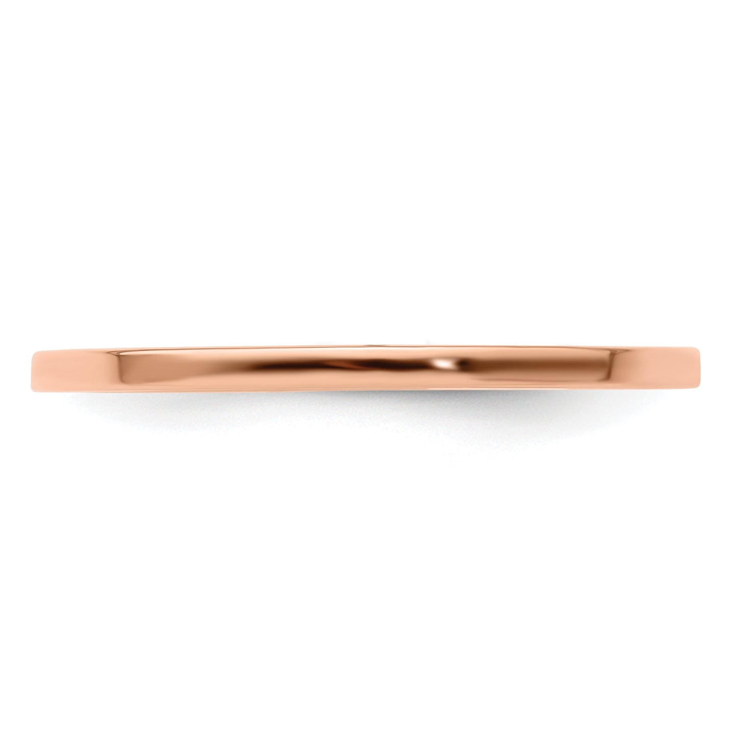 14K Rose Gold 1.2mm Flat Polished Stackable Band Size 5