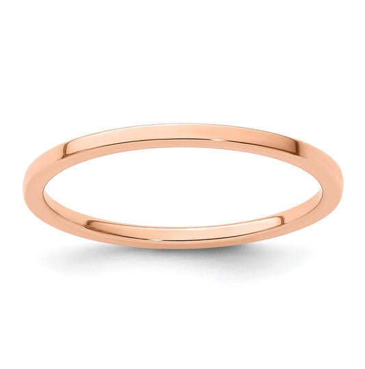 14K Rose Gold 1.2mm Flat Polished Stackable Band Size 5