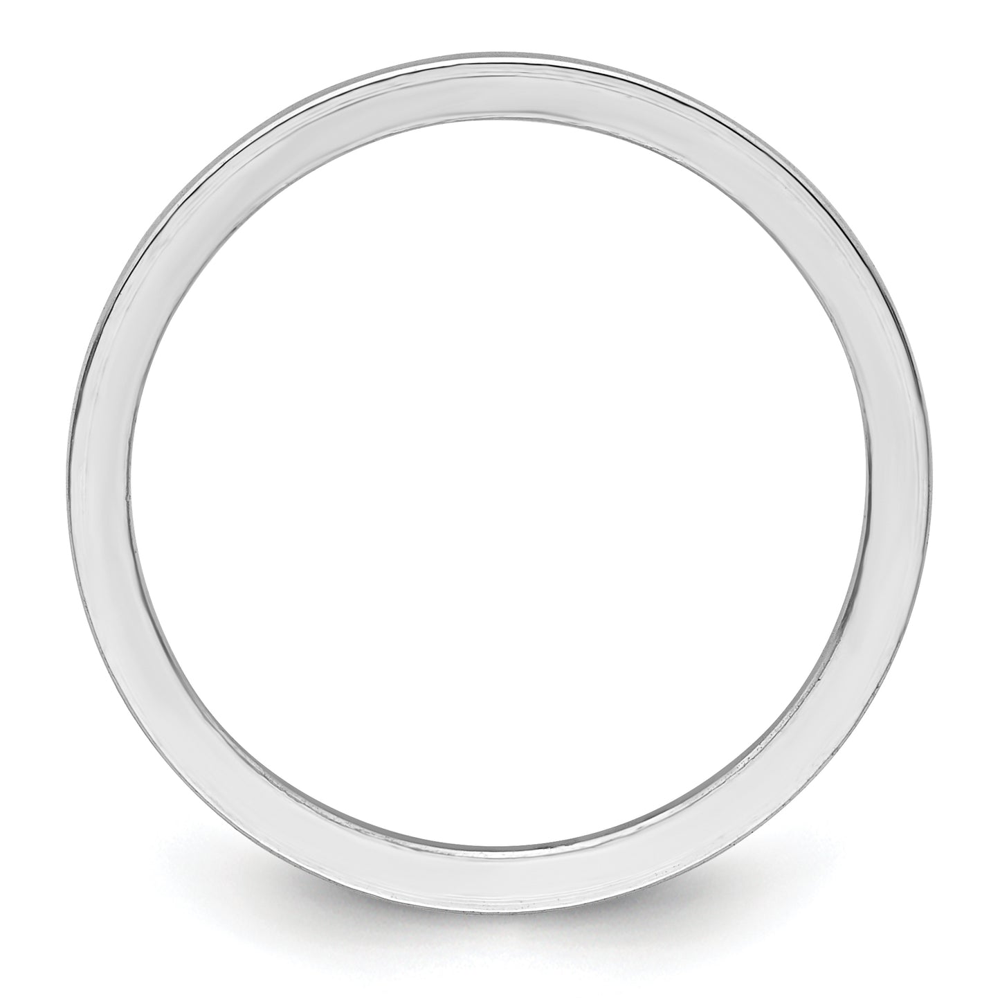14K White Gold 1.2mm Flat Polished Stackable Band Size 5.5
