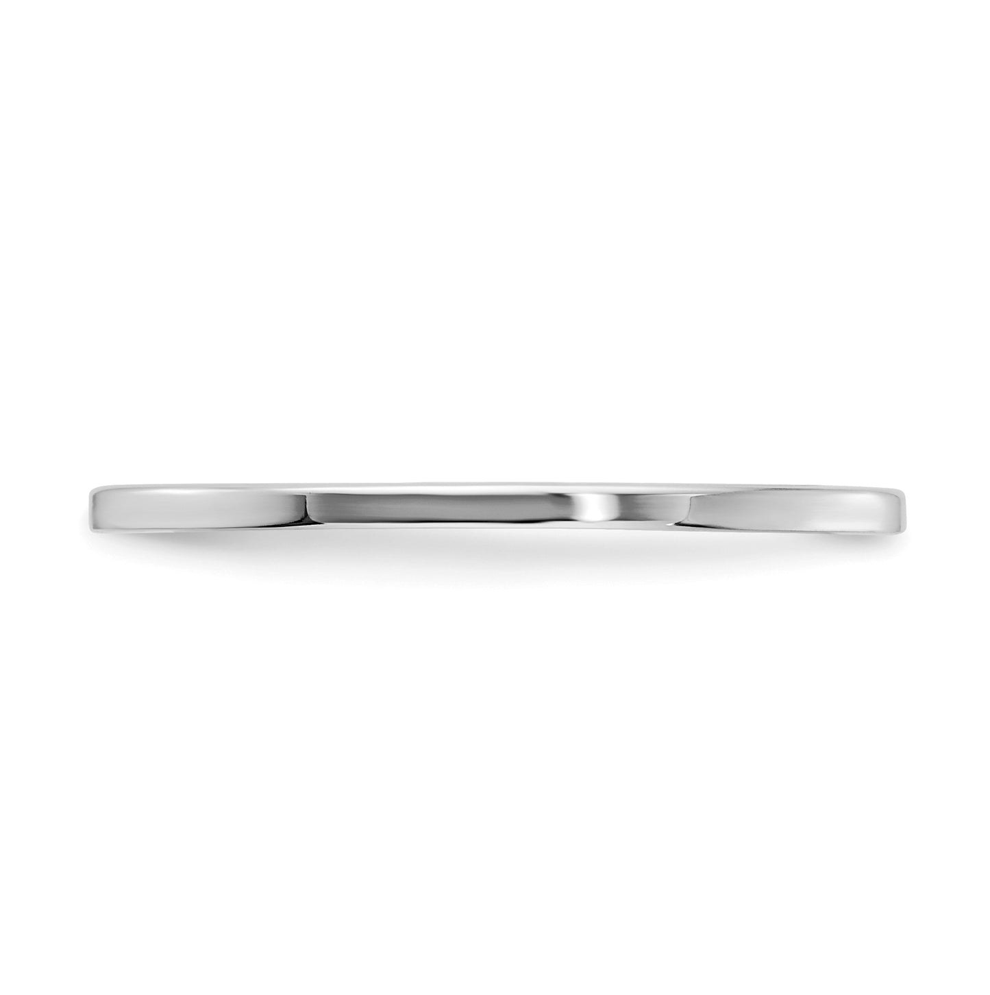 14K White Gold 1.2mm Flat Polished Stackable Band Size 5