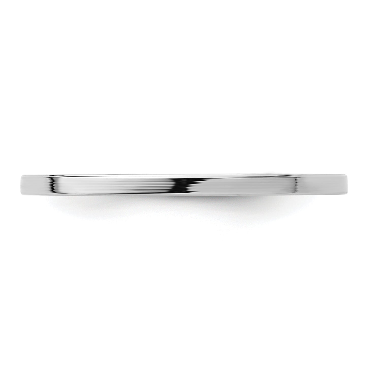 14K White Gold 1.2mm Flat Polished Stackable Band Size 5