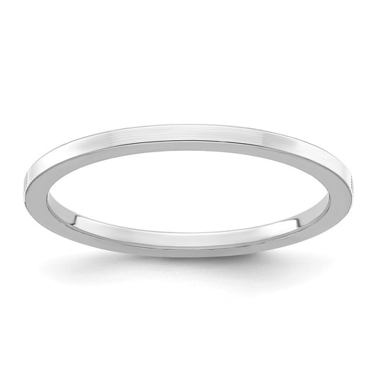 14K White Gold 1.2mm Flat Polished Stackable Band Size 4.5