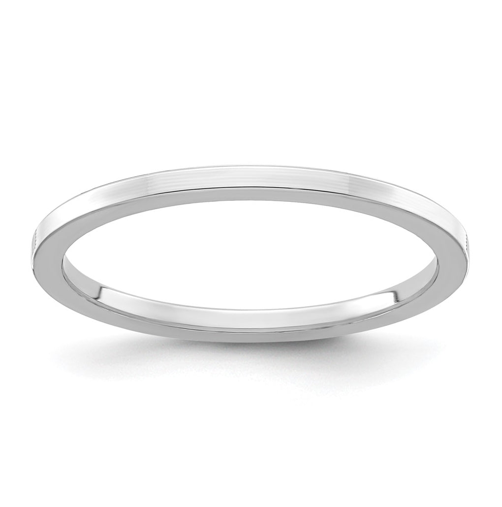 14K Yellow Or White Or Rose Gold 1.2mm Flat Polished Stackable Band