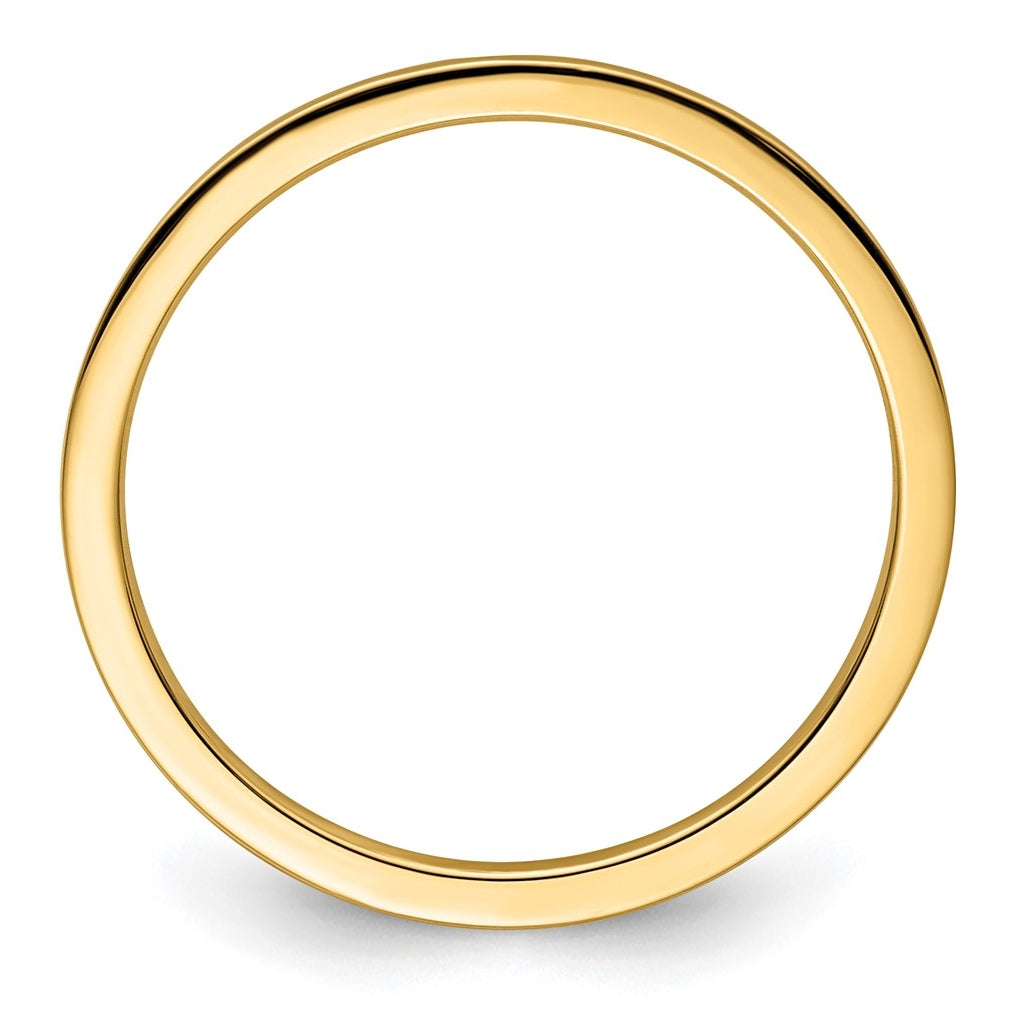 14K Yellow Or White Or Rose Gold 1.2mm Flat Polished Stackable Band