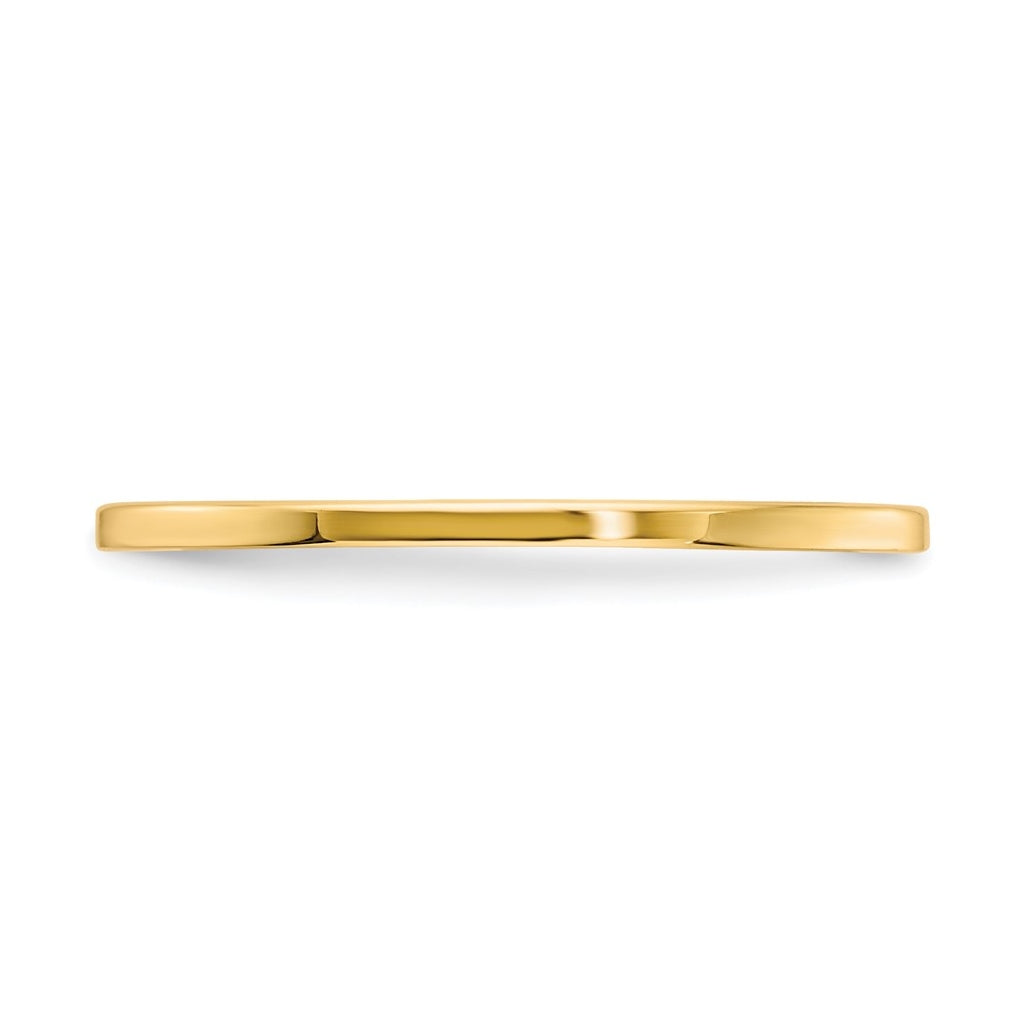 14K Yellow Or White Or Rose Gold 1.2mm Flat Polished Stackable Band