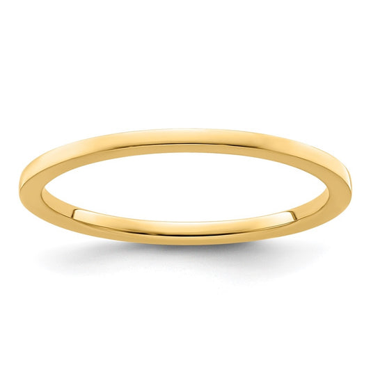 14K Yellow Gold 1.2mm Flat Polished Stackable Band Size 5.5