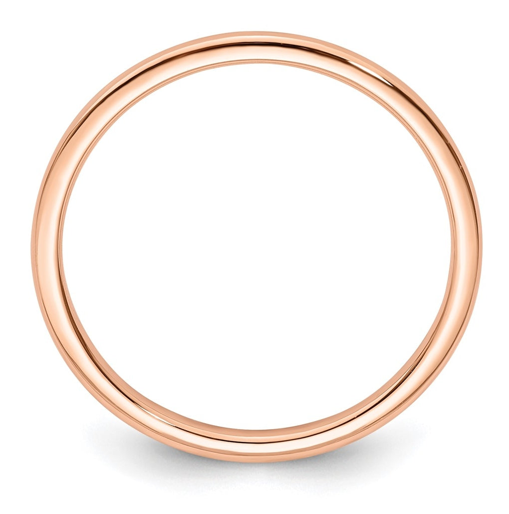 14K Yellow Or White Or Rose Gold 1.2mm Half Round Polished Stackable Band