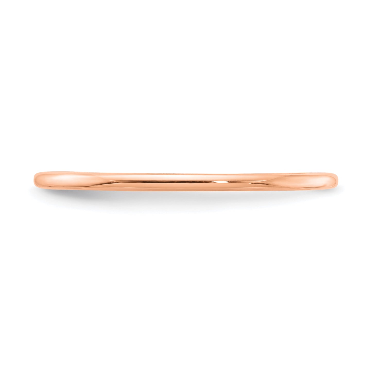 14K Rose Gold 1.2mm Half Round Polished Stackable Band Size 5.5