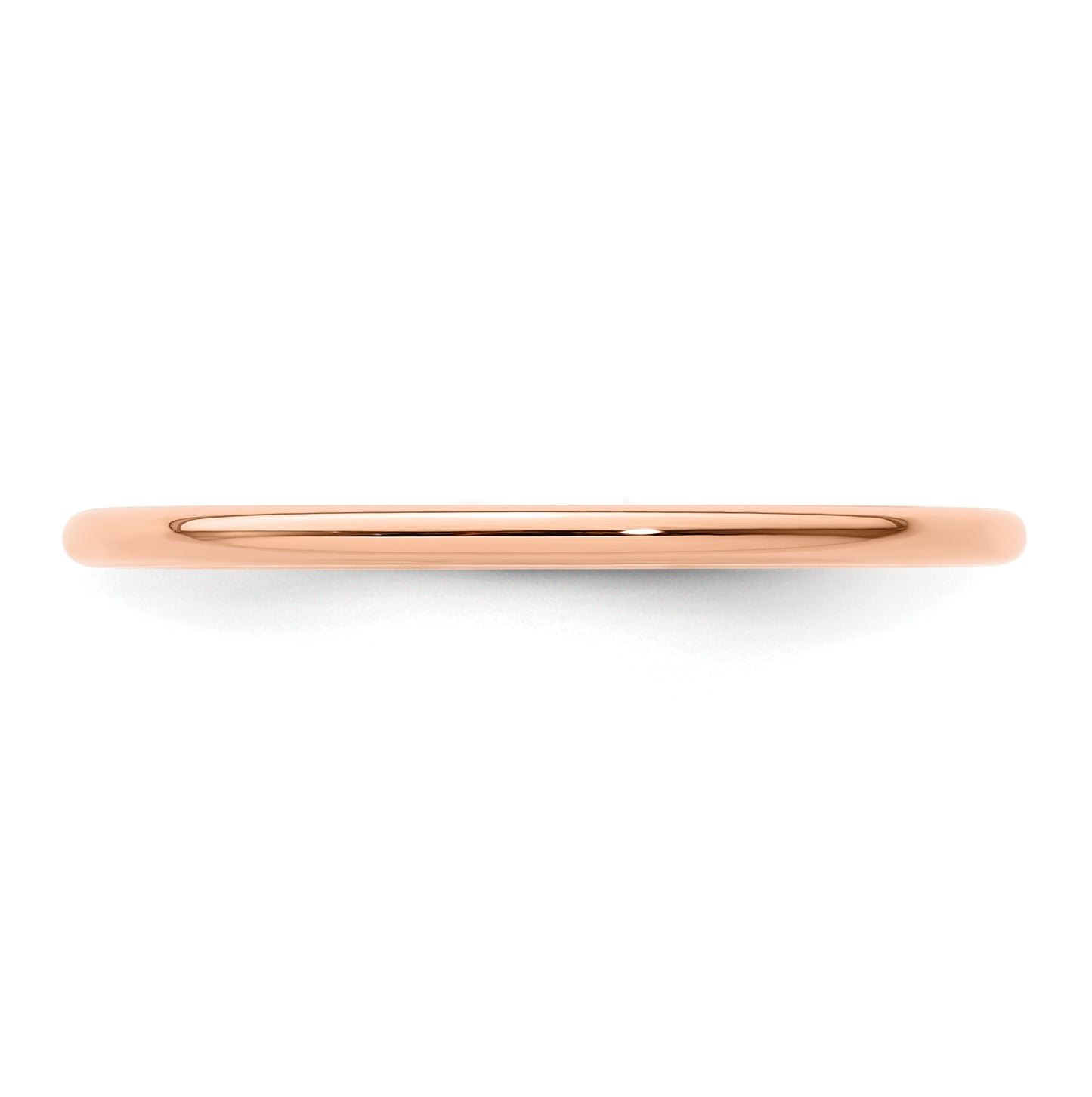 14K Rose Gold 1.2mm Half Round Polished Stackable Band Size 5.5