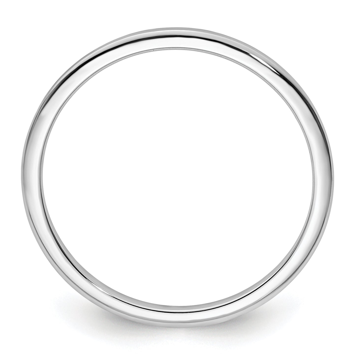 14K White Gold 1.2mm Half Round Polished Stackable Band Size 5