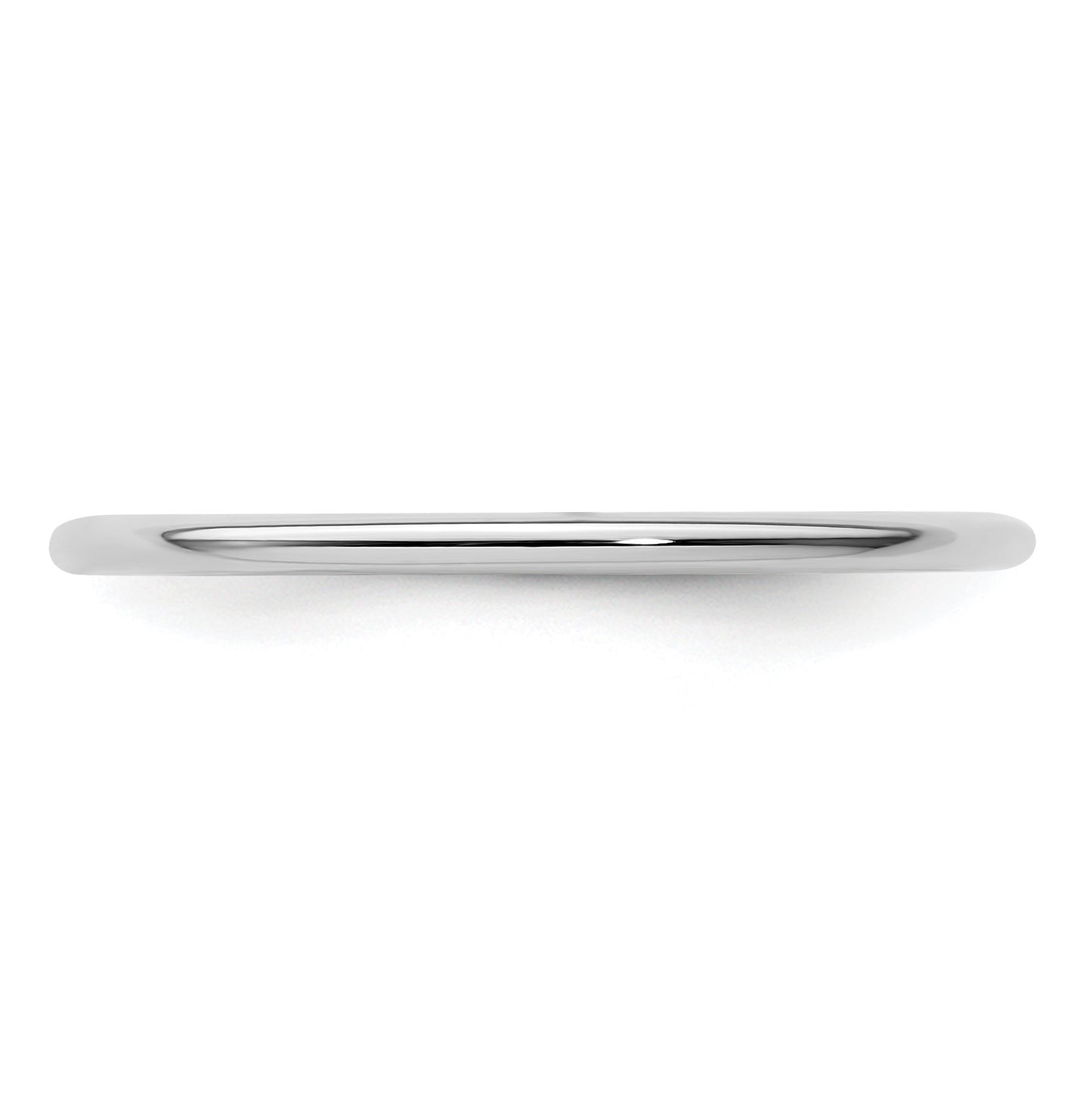14K White Gold 1.2mm Half Round Polished Stackable Band Size 5