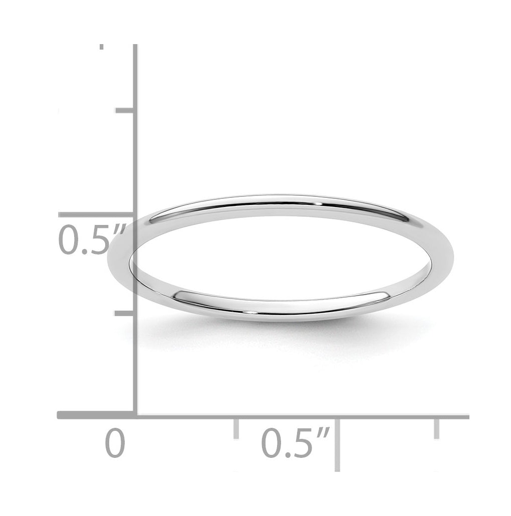 14K Yellow Or White Or Rose Gold 1.2mm Half Round Polished Stackable Band