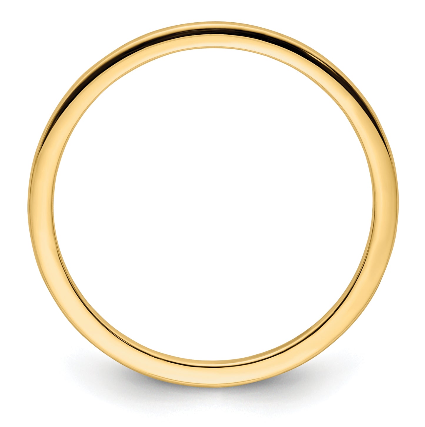 14K Yellow Gold 1.2mm Half Round Polished Stackable Band Size 4