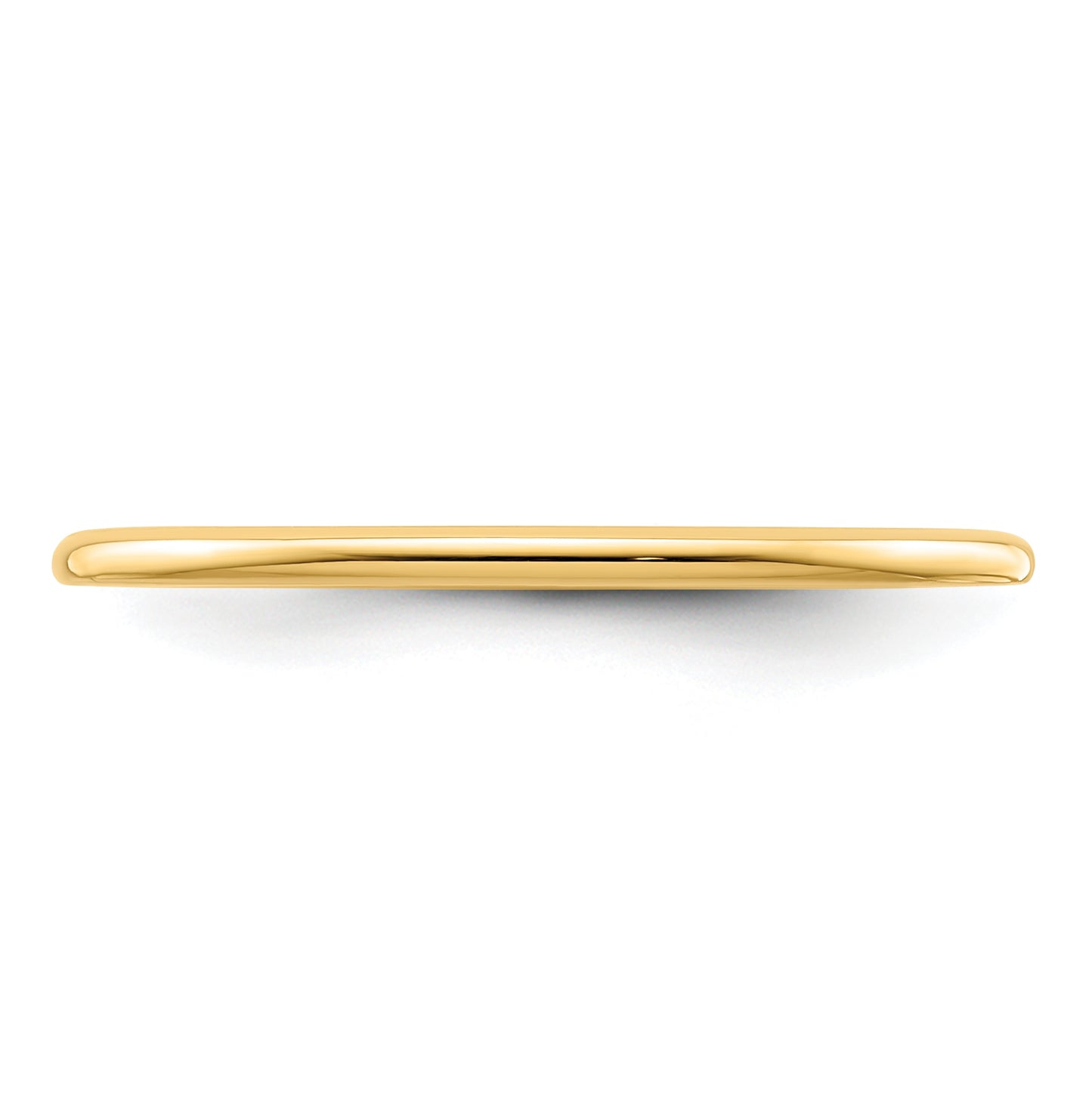 14K Yellow Gold 1.2mm Half Round Polished Stackable Band Size 5