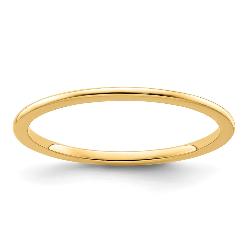 14K Yellow Or White Or Rose Gold 1.2mm Half Round Polished Stackable Band