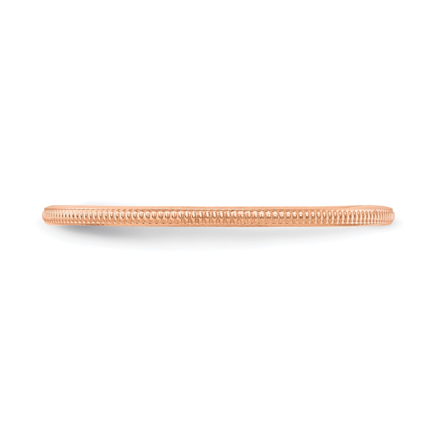 14K Rose Gold 1.2mm Milgrain Stackable Band Size 5.5