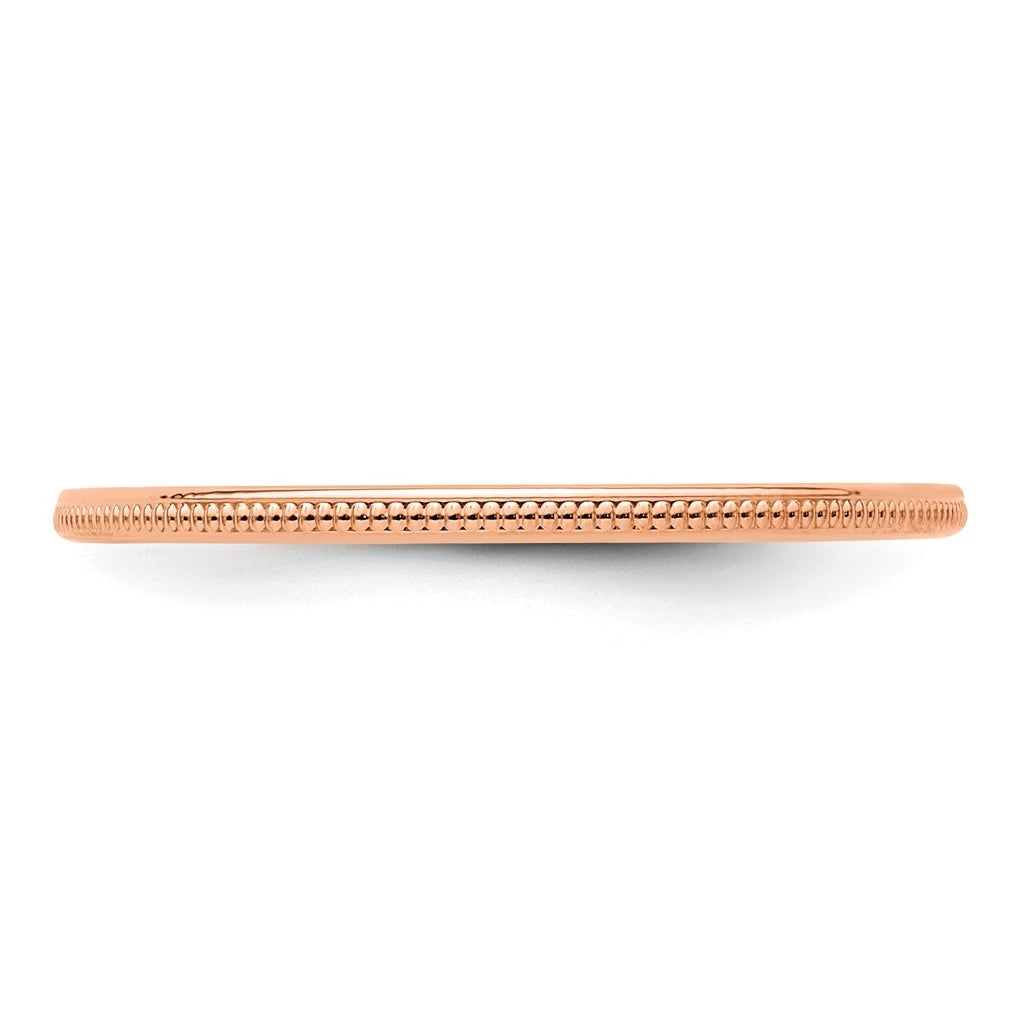 14K Yellow Or White Or Rose Gold 1.2mm Milgrain Stackable Band