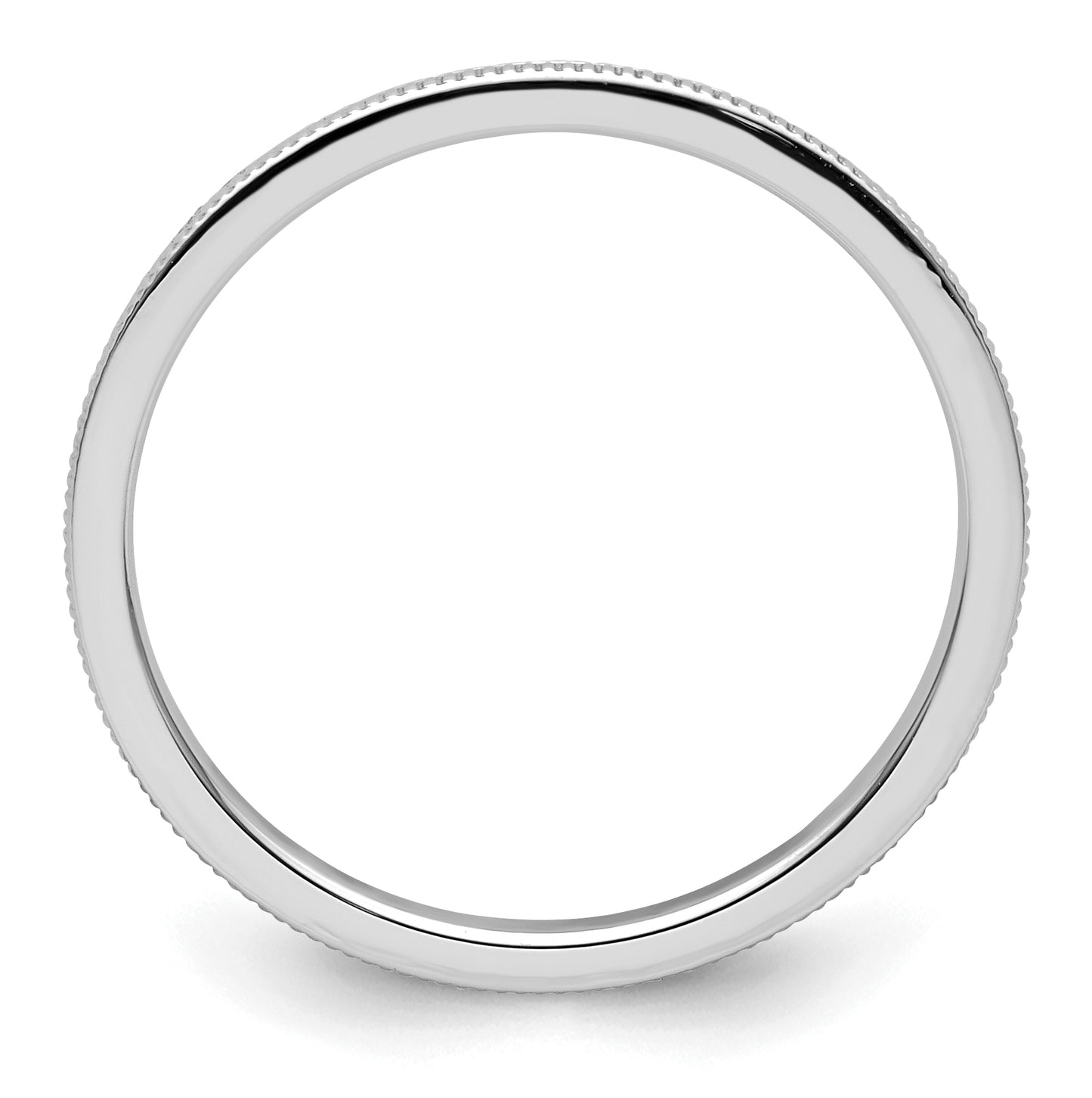 14K White Gold 1.2mm Milgrain Stackable Band Size 4.5