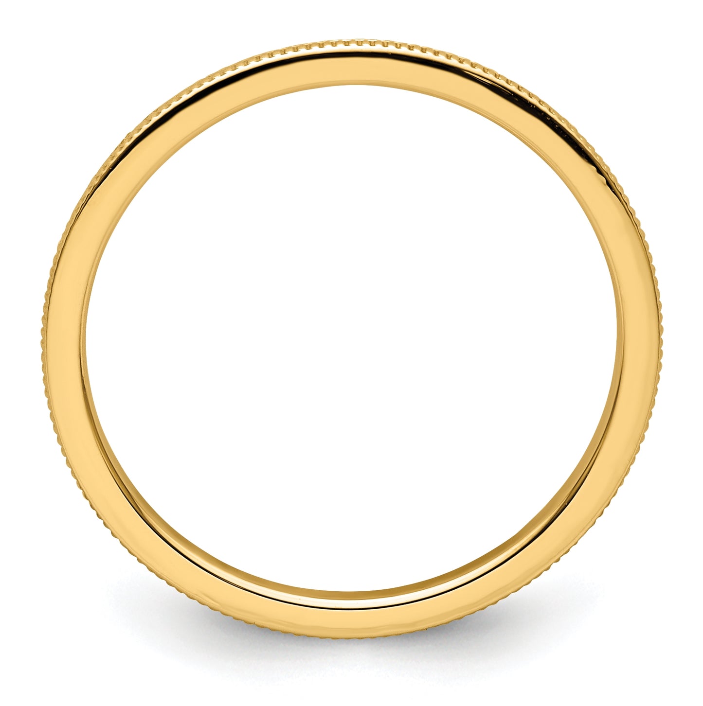 14K Yellow Gold 1.2mm Milgrain Stackable Band Size 4
