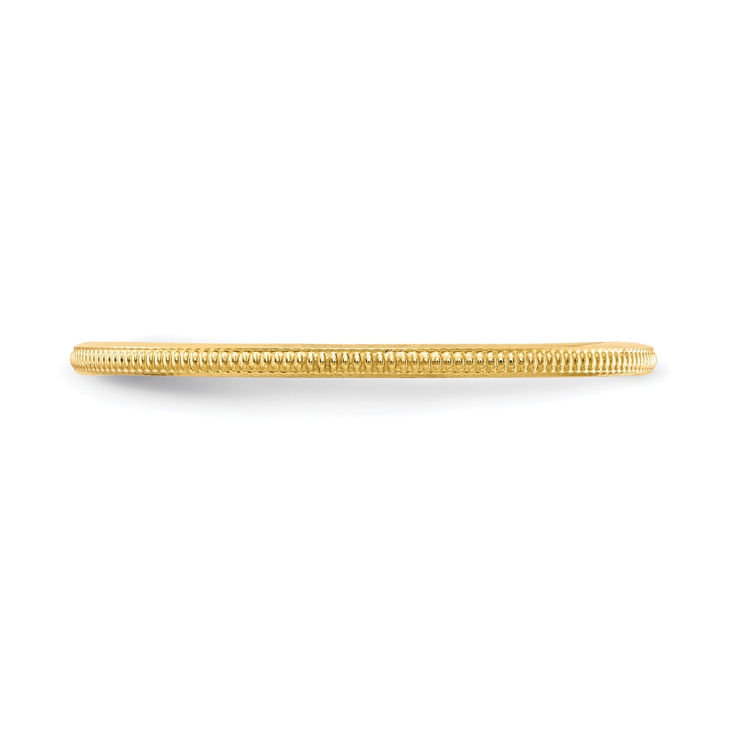 14K Yellow Gold 1.2mm Milgrain Stackable Band Size 5