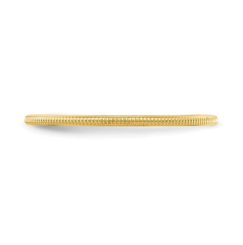 14K Yellow Or White Or Rose Gold 1.2mm Milgrain Stackable Band