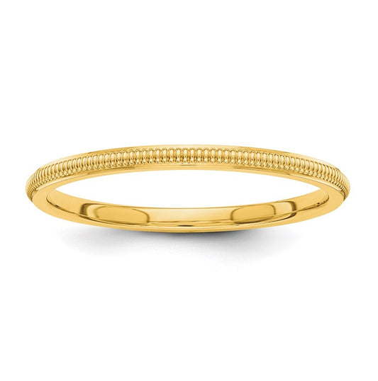 14k Yellow Or White Or Rose Gold 1.5mm Milgrain Stackable Band