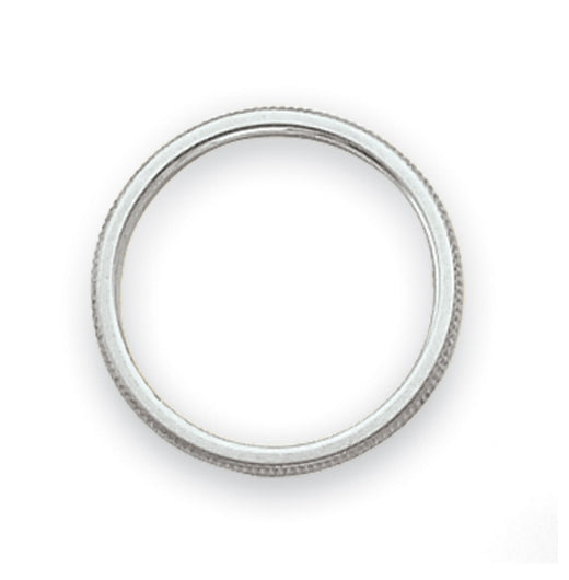 14k White Gold 1.5mm Milgrain Stackable Band Size 4