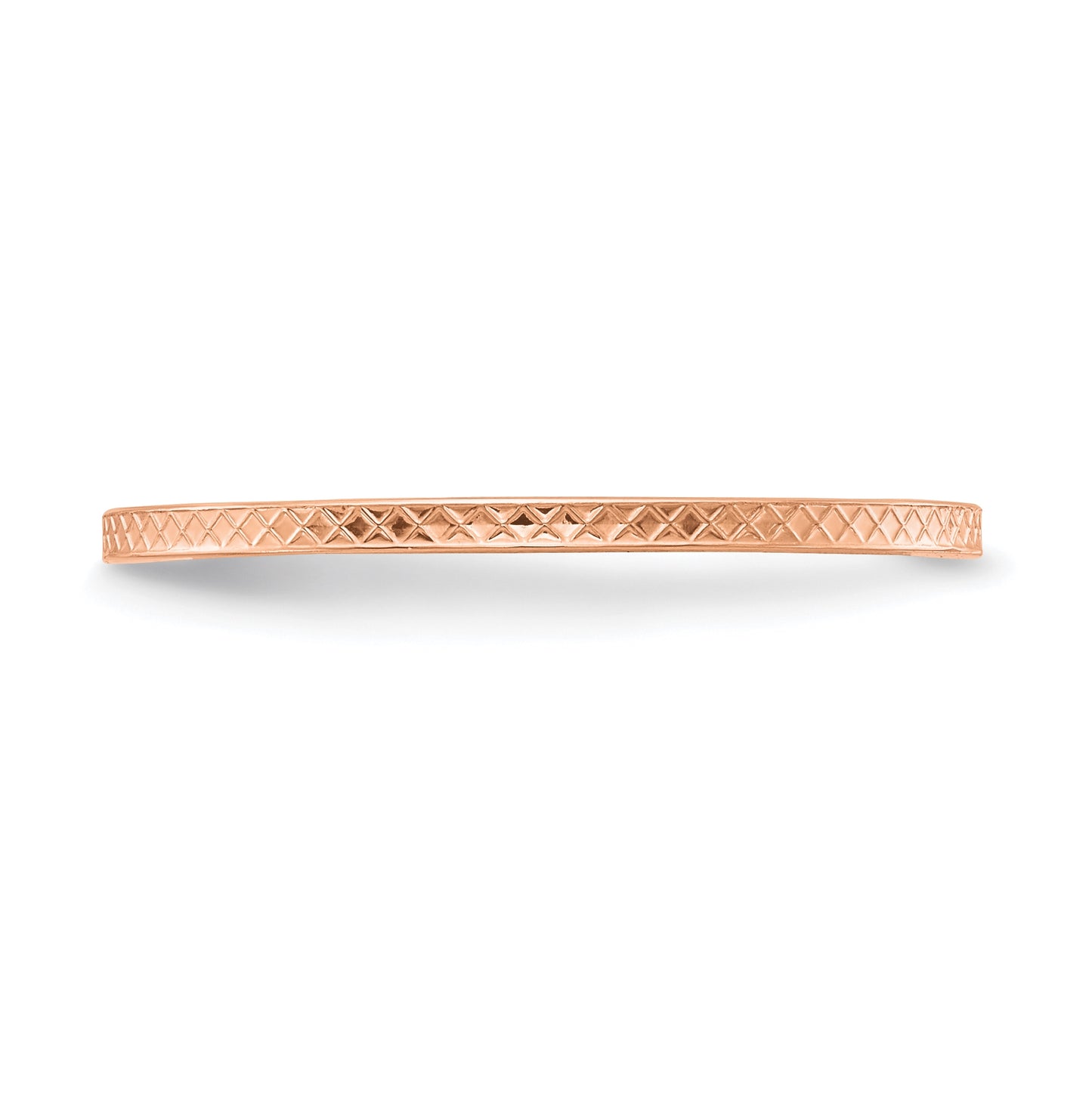 14K Rose Gold 1.2mm Criss-Cross Pattern Stackable Band Size 4.5