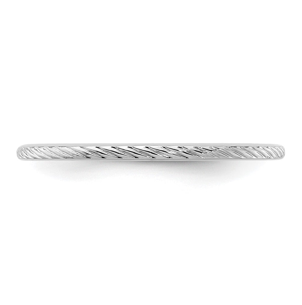 14K Yellow Or White Or Rose Gold 1.2mm Twisted Wire Pattern Stackable Band