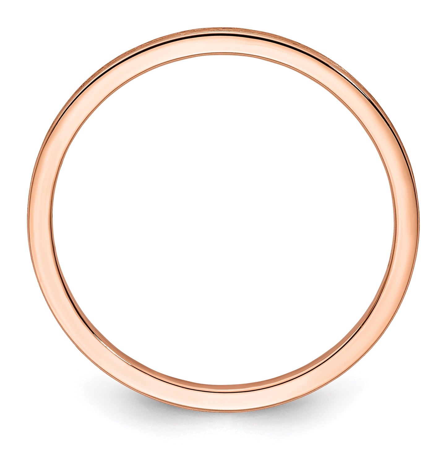 14K Rose Gold 1.2mm Flat Satin Stackable Band Size 5.5
