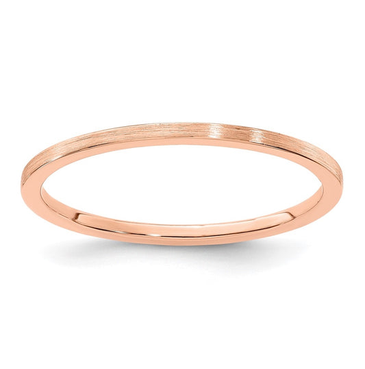 14K Rose Gold 1.2mm Flat Satin Stackable Band Size 4.5
