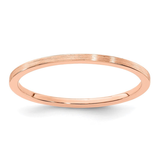 14K Yellow Or White Or Rose Gold 1.2mm Flat Satin Stackable Band
