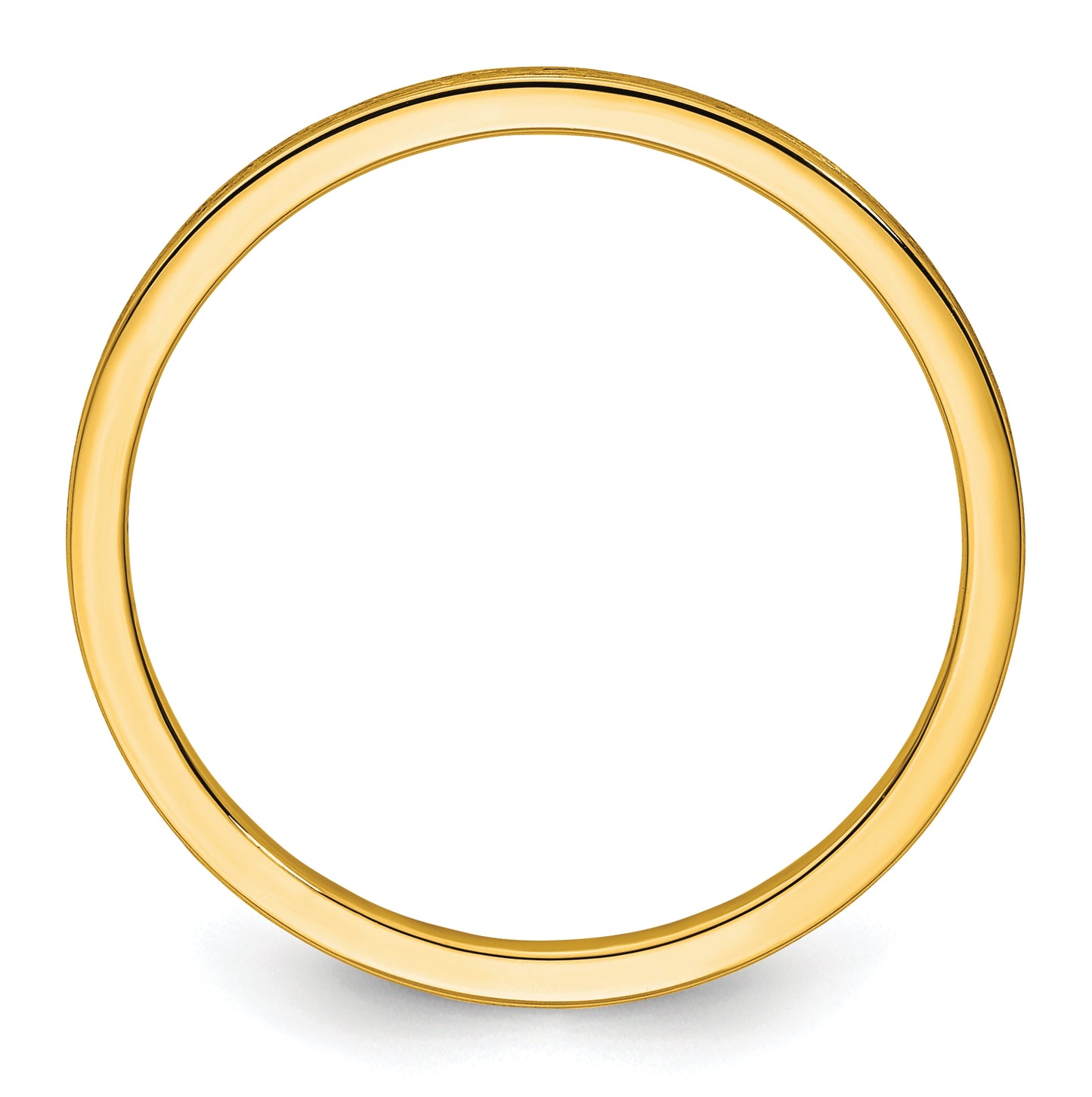 14K Yellow Gold 1.2mm Flat Satin Stackable Band Size 4