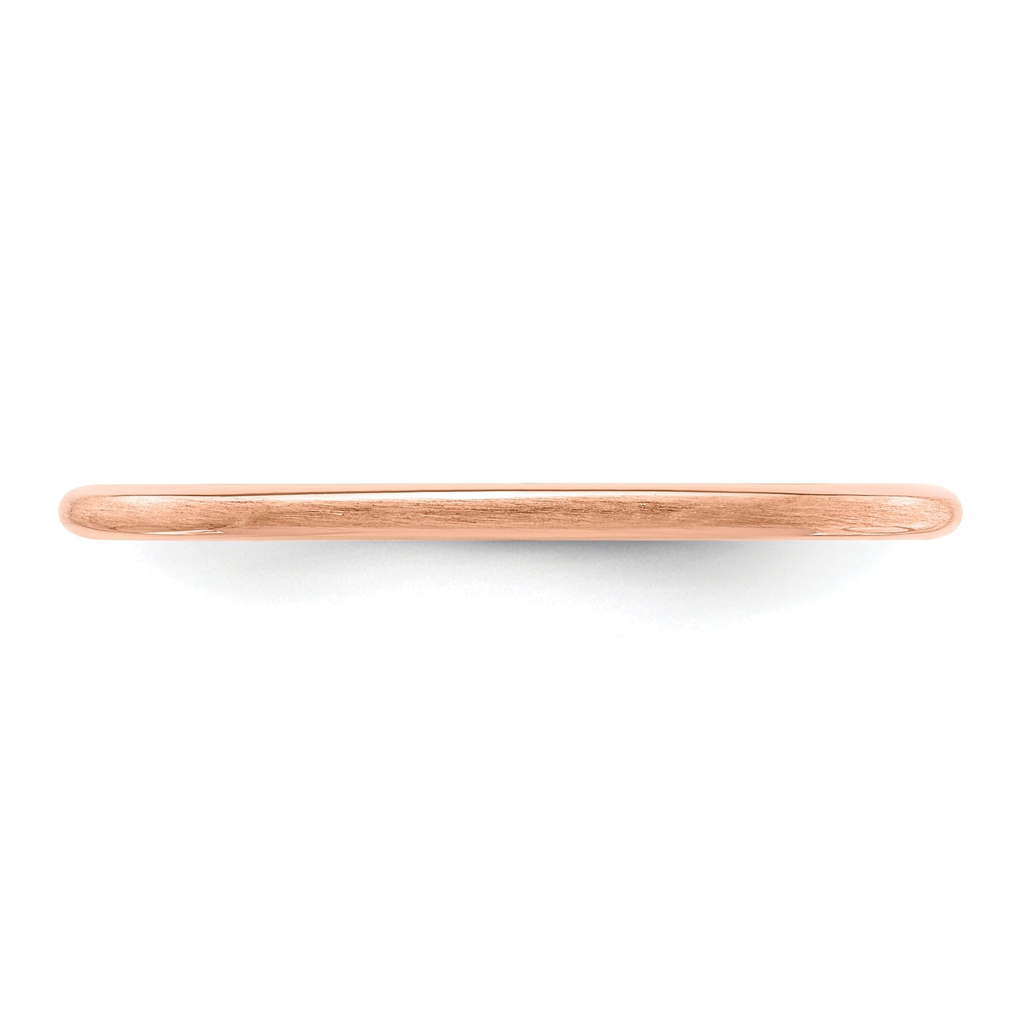 14K Rose Gold 1.2mm Half Round Satin Stackable Band Size 5