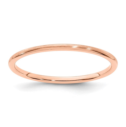 14K Yellow Or White Or Rose Gold Half Round Satin Stackable Band