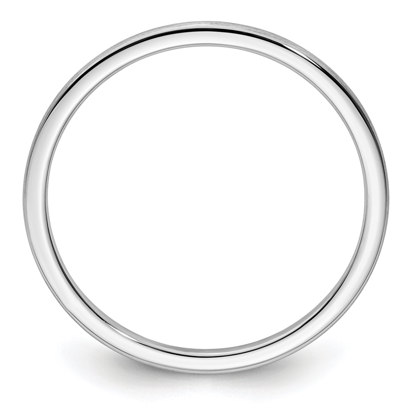 14K White Gold 1.2mm Half Round Satin Stackable Band Size 4